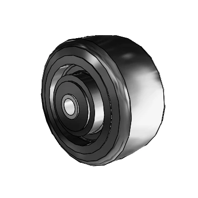 Trans-forma LT Flat Black Tread Thermoplastic Elastomer Polyolefin 4 x 2 Wheel with Roller Bearing