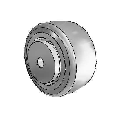 Trans-forma Flat Grey Tread Thermoplastic Elastomer Polyolefin 4 x 2 Wheel with Roller Bearing