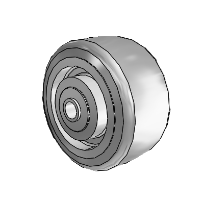 Trans-forma HD Flat Grey Tread Thermoplastic Elastomer Polyolefin 4 x 2 Wheel with Pedestal Precision Ball Bearing