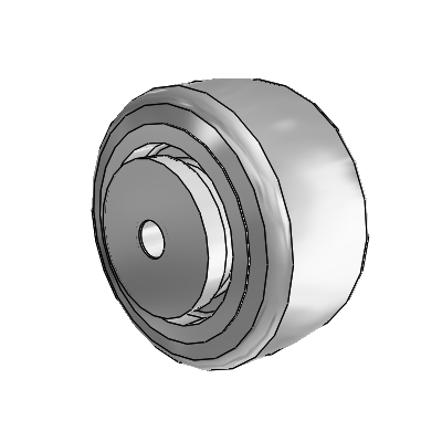 Trans-forma HD Flat Grey Tread Thermoplastic Elastomer Polyolefin 4 x 2 Wheel with Pedestal Precision Ball Bearing