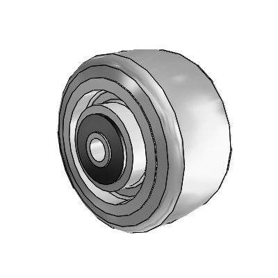 Trans-forma HD Flat Grey Tread Thermoplastic Elastomer Polyolefin 4 x 2 Wheel with Roller Bearing