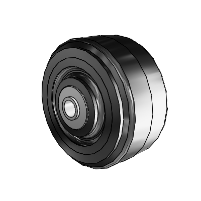 Moldon Rubber Cast Iron 4 x 2 Wheel with PPBB Bearing
