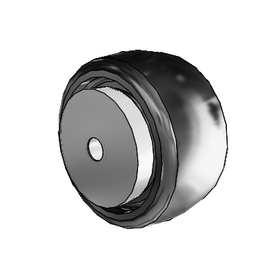 Endura Elastomer Monoformed Elastomer 4 x 2 Wheel with Pedestal Precision Ball Bearing
