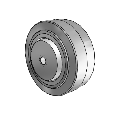 Performa Rubber Flat Gray Tread Polyolefin 5 x 2 Wheel with Roller Bearing
