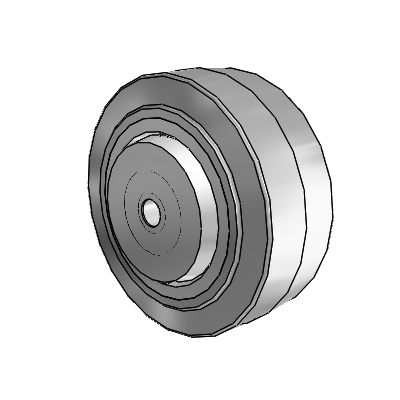 Performa Rubber Flat Gray Tread Polyolefin 5 x 2 Wheel with Roller Bearing