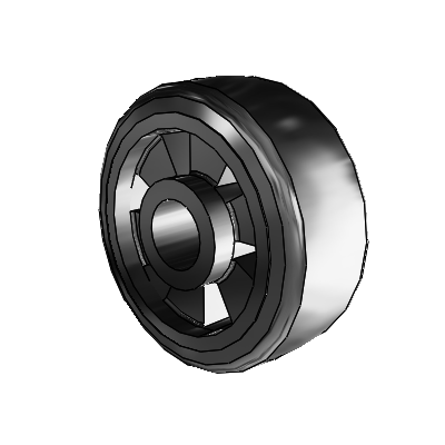 Trans-forma LT Flat Black Tread Thermoplastic Elastomer Polyolefin 5 x 2 Wheel with Without Bearing