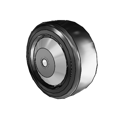 Trans-forma LT Flat Black Tread Thermoplastic Elastomer Polyolefin 5 x 2 Wheel with Roller Bearing