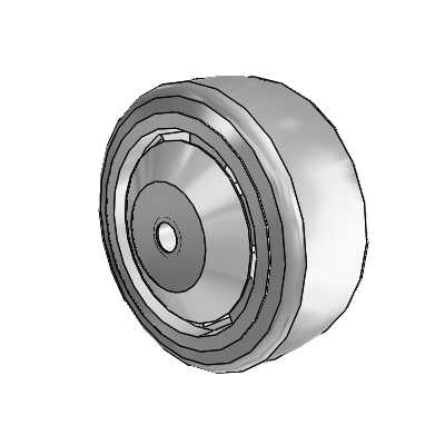 Trans-forma Flat Grey Tread Thermoplastic Elastomer Polyolefin 5 x 2 Wheel with Pedestal Precision Ball Bearing