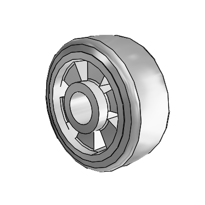 Trans-forma HD Flat Grey Tread Thermoplastic Elastomer Polyolefin 5 x 2 Wheel with Without Bearing