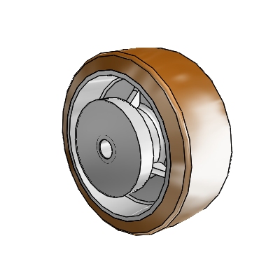 Moldon Nylon Aluminum 5 x 2 Wheel with Delrin Bearing