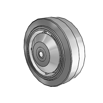 Performa Rubber Flat Gray Tread Polyolefin 6 x 2 Wheel with Delrin Bearing