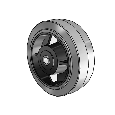 Performa Conductive Rubber Wheels Flat Grey Tread Polyolefin 6 x 2 with Roller Bearing