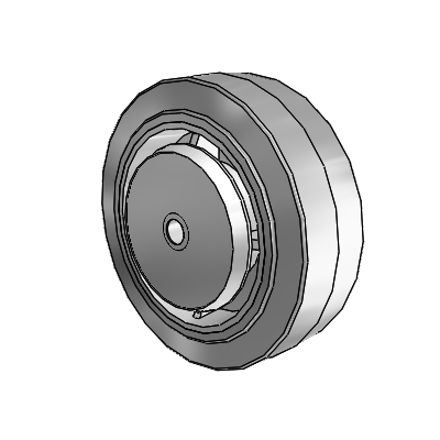 Performa Rubber Flat Gray Tread Polyolefin 6 x 2 Wheel with Roller Bearing