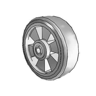 Trans-forma HD Flat Grey Tread Thermoplastic Elastomer Polyolefin 6 x 2 Wheel with Delrin Bearing