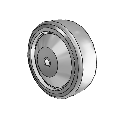 Trans-forma HD Flat Grey Tread Thermoplastic Elastomer Polyolefin 6 x 2 Wheel with Delrin Bearing