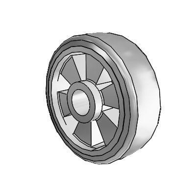 Trans-forma HD Flat Grey Tread Thermoplastic Elastomer Polyolefin 6 x 2 Wheel with Without Bearing