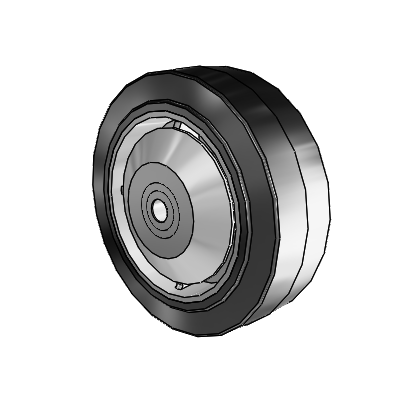 Performa Rubber Flat Black Tread Polyolefin 6 x 2 Wheel with Precision Sealed Ball Bearing