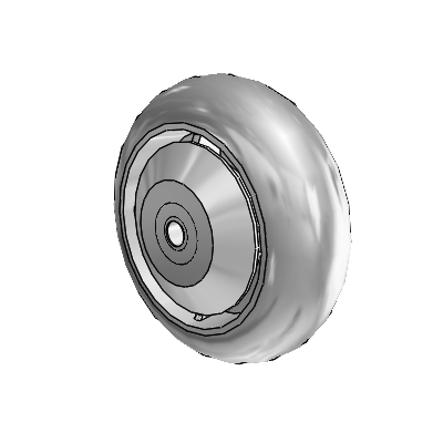 Performa Rubber Round Gray Tread Polyolefin 6 x 2 Wheel with PPBB Bearing