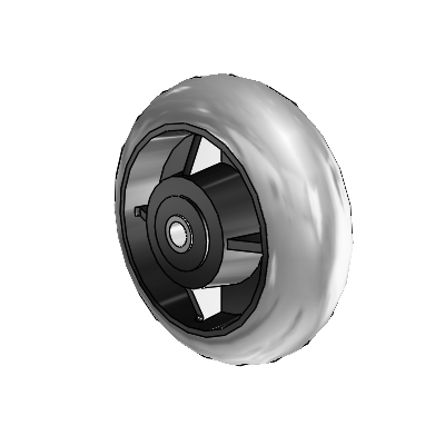 Performa Conductive Rubber Wheels Round Grey Tread Polyolefin 6 x 2 with Roller Bearing