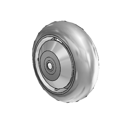 Performa Rubber Round Gray Tread Polyolefin 6 x 2 Wheel with Roller Bearing