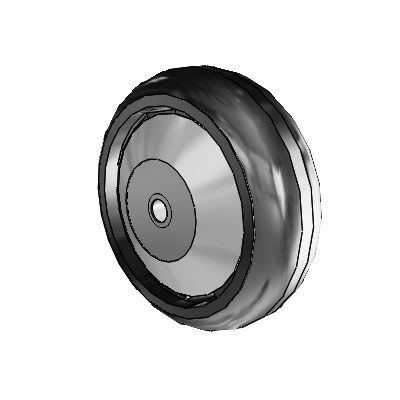 Trans-forma LT Round Black Tread Thermoplastic Elastomer Polyolefin 6 x 2 Wheel with Delrin Bearing
