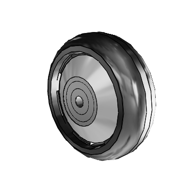 Trans-forma LT Round Black Tread Thermoplastic Elastomer Polyolefin 6 x 2 Wheel with Without Bearing