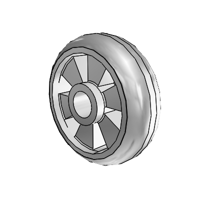 Trans-forma Round Grey Tread Thermoplastic Elastomer Polyolefin 6 x 2 Wheel with Without Bearing