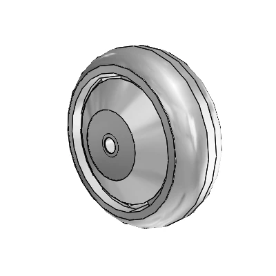 Trans-forma HD Round Grey Tread Thermoplastic Elastomer Polyolefin 6 x 2 Wheel with Delrin Bearing