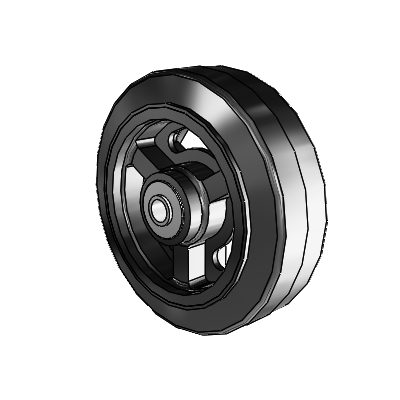 Moldon Rubber Cast Iron 6 x 2 Wheel with PPBB Bearing