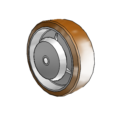 Moldon Nylon Aluminum 6 x 2 Wheel with Delrin Bearing