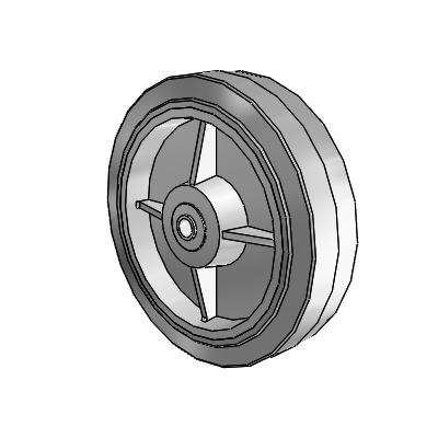 Performa Rubber Flat Gray Tread Polyolefin 8 x 2 Wheel with PPBB Bearing