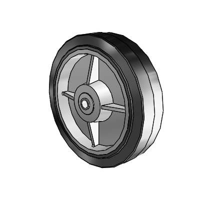Performa Rubber Flat Black Tread Polyolefin 8 x 2 Wheel with PPBB Bearing