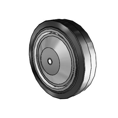 Performa Rubber Flat Black Tread Polyolefin 8 x 2 Wheel with PPBB Bearing