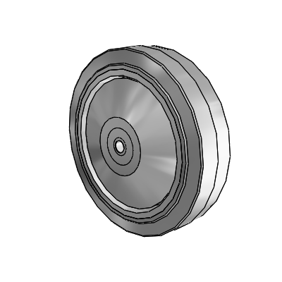 Performa Rubber Flat Gray Tread Polyolefin 8 x 2 Wheel with Roller Bearing