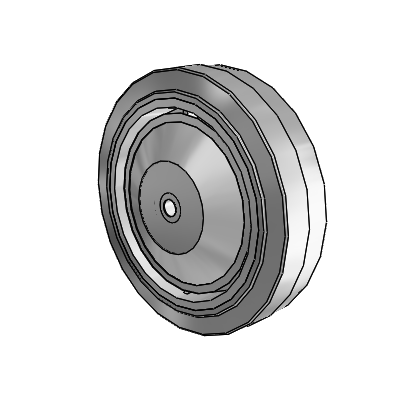 Performa Rubber Flat Gray Tread Polyolefin 8 x 2 Wheel with Precision Sealed Ball Bearing