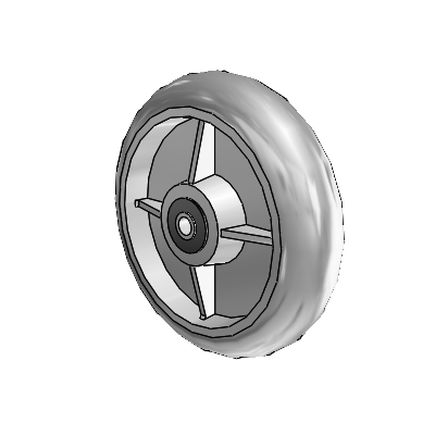 Performa Rubber Round Gray Tread Polyolefin 8 x 2 Wheel with Roller Bearing