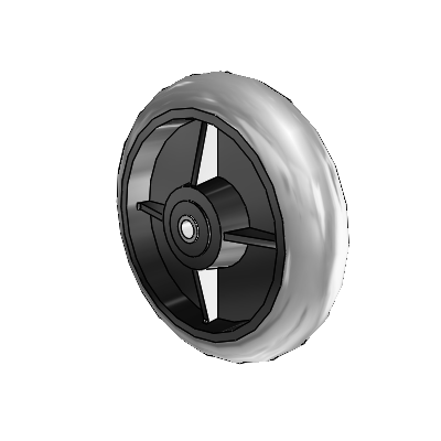 Performa Conductive Rubber Wheels Round Grey Tread Polyolefin 8 x 2 with Roller Bearing