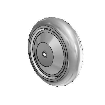 Performa Rubber Round Gray Tread Polyolefin 8 x 2 Wheel with Roller Bearing