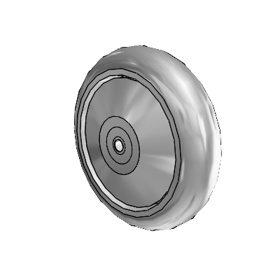 Performa Rubber Round Gray Tread Polyolefin 8 x 2 Wheel with Roller Bearing