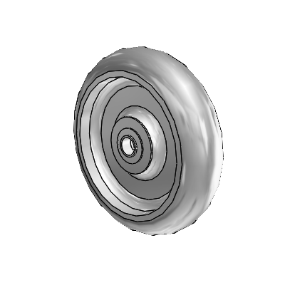 Performa Hand Truck Wheels Round Grey Tread (Offset Hub) Polyolefin 8 x 2 with Pedestal Precision Ball Bearing