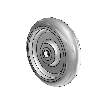 Performa Hand Truck Wheels Round Grey Tread (Offset Hub) Polyolefin 8 x 2 with Pedestal Precision Ball Bearing