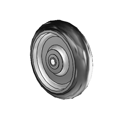 Performa Hand Truck Wheels Round Black Tread (Offset Hub) Polyolefin 8 x 2 with Pedestal Precision Ball Bearing