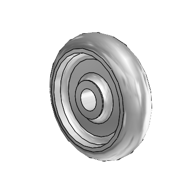 Performa Hand Truck Wheels Round Grey Tread (Offset Hub) Polyolefin 8 x 2 with Plain Bore Bearing