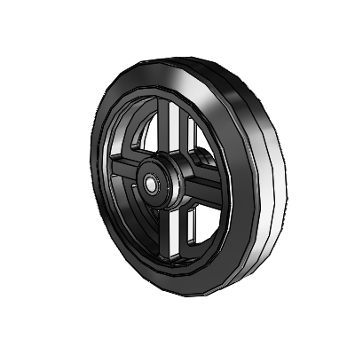 Moldon Rubber Cast Iron 8 x 2 Wheel with Roller Bearing