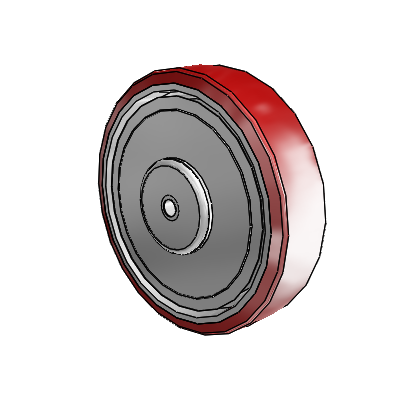Moldon Polyurethane (Aluminum Core) 8 x 2 Wheel with Roller Bearing