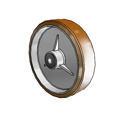 Moldon Nylon Aluminum 8 x 2 Wheel with Roller Bearing