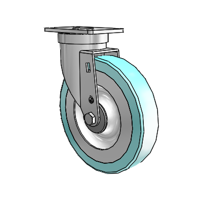 30 Series Top Plate Zinc Swivel Caster with 6 x 1.25 Advantage Health Wheel