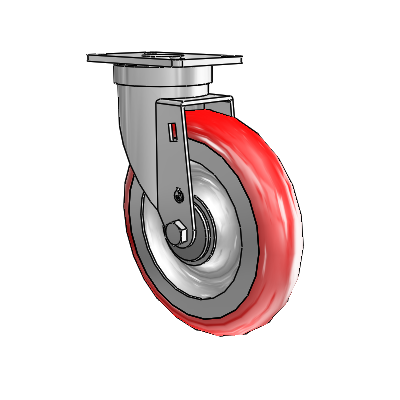 30 Series Top Plate Zinc Swivel Caster with 6 x 1.25 Advantage Heat (Round) Wheel