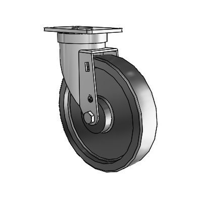 30 Series Top Plate Zinc Swivel Caster with 6 x 1.5 Polyolefin Wheel