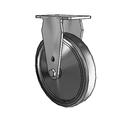 30 Series Top Plate Zinc Rigid Caster with 6 x 1.25 Hard Rubber Wheel